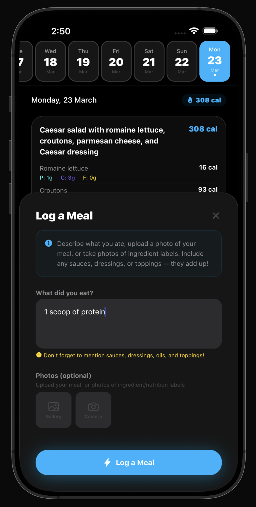 AI Meal Tracking